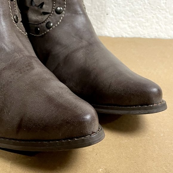 Paparazzi Womens Size 9 (39) Taupe See Through Studded Shoes Boots - Picture 2 of 10